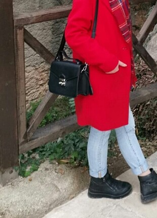 34 Beden kırmızı Renk Satıldı!! Koton kırmızı kaban