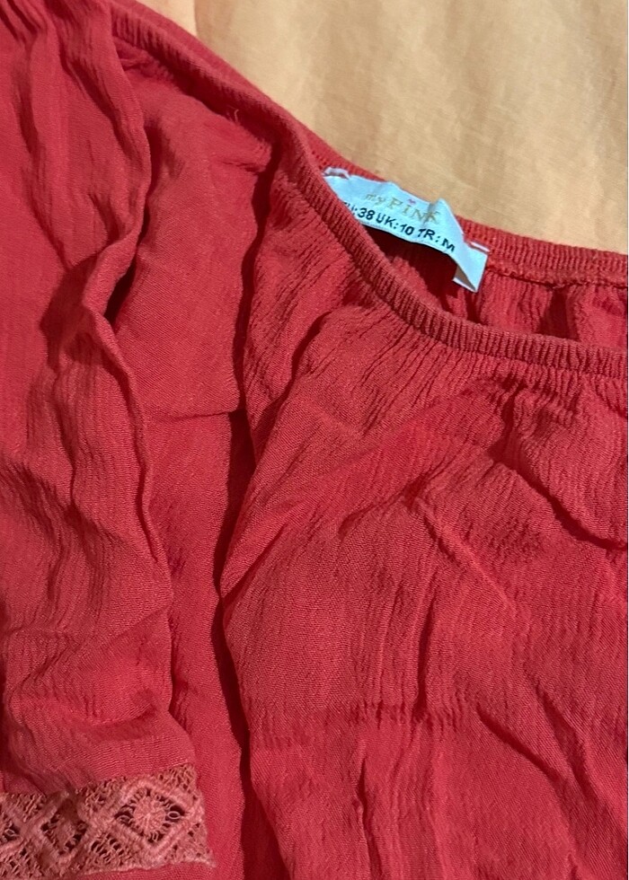 Kırmızı crop bluz - Görsel 2