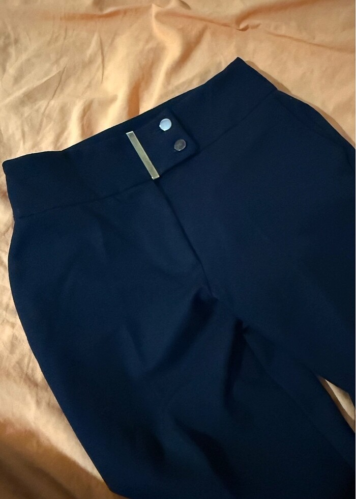Kumaş lacivert pantolon - Görsel 2