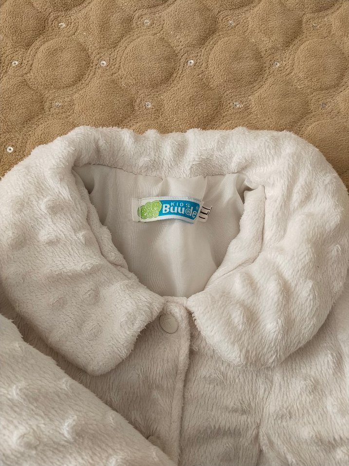 Kız Çocuk Gri Suni Kürk Detaylı Ceket - Görsel 2