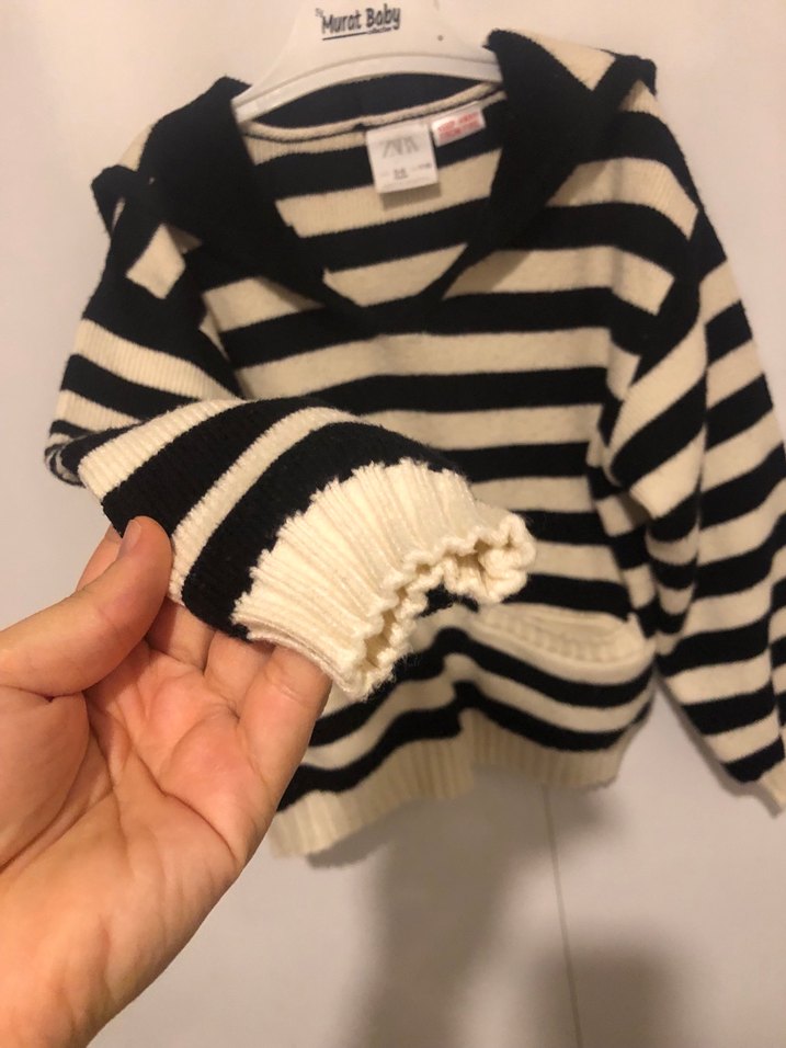 Çizgili köz çocuk  Triko Kazak - Görsel 3