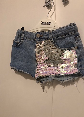 Kız Çocuk Payetli Denim Şort - Görsel 2