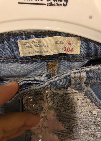 Kız Çocuk Payetli Denim Şort - Görsel 3