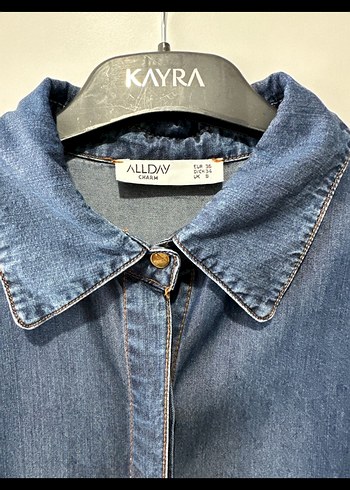 Allday Uzun Denim Elbise - Görsel 5