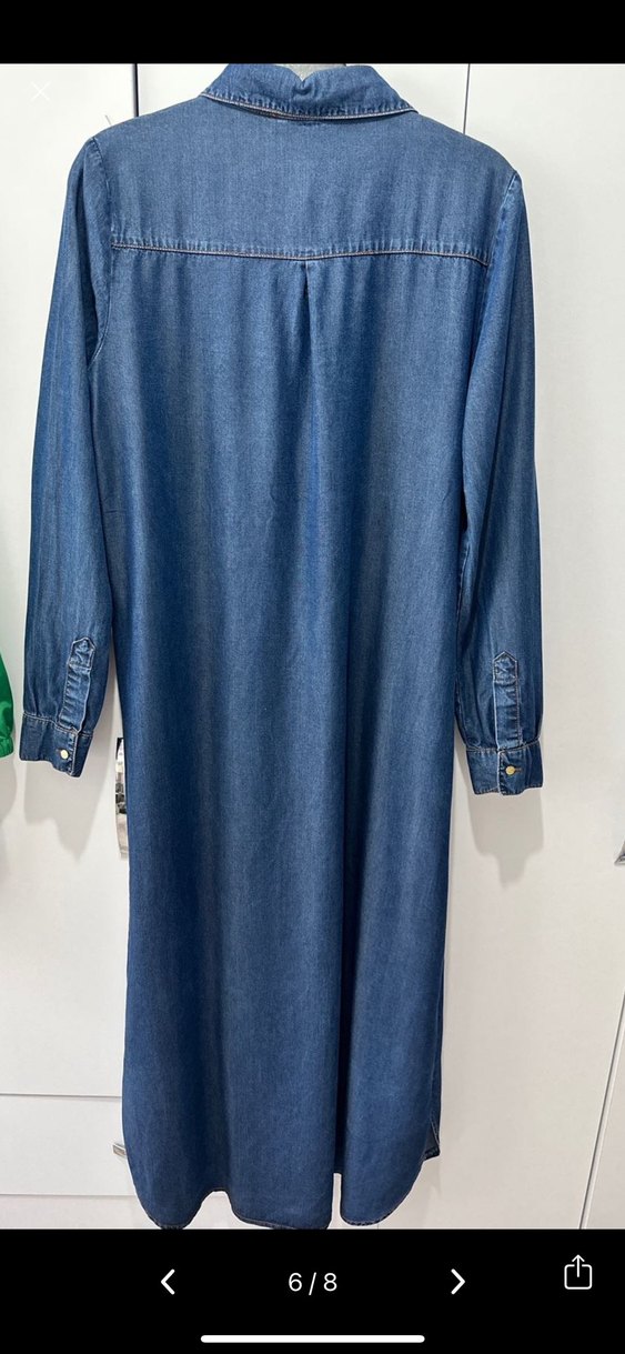 Allday Uzun Denim Elbise - Görsel 4