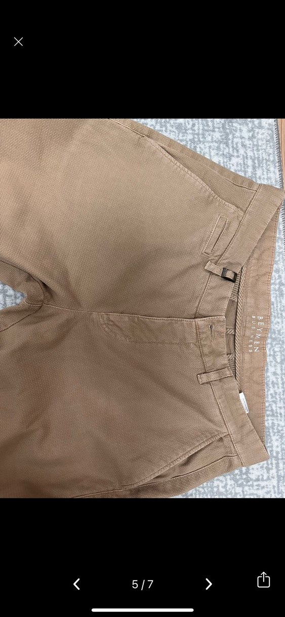 Beymen Bej Kemerli Regular Fit Keten Erkek Pantolon 50 beden - Görsel 5