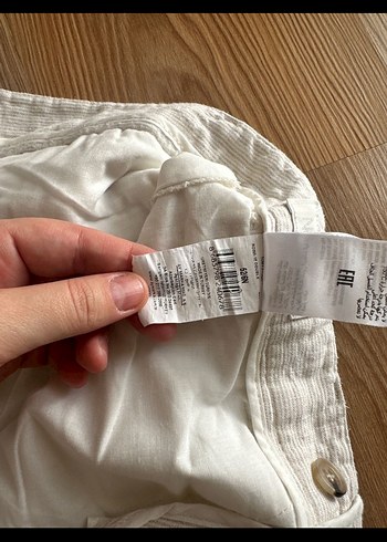 Network Ekru Regular Fit Midi Keten Kadın Pantolon - Görsel 5