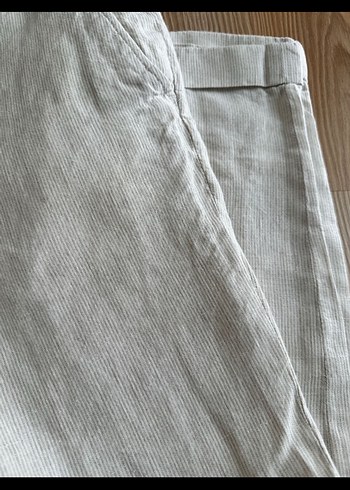 Network Ekru Regular Fit Midi Keten Kadın Pantolon - Görsel 6