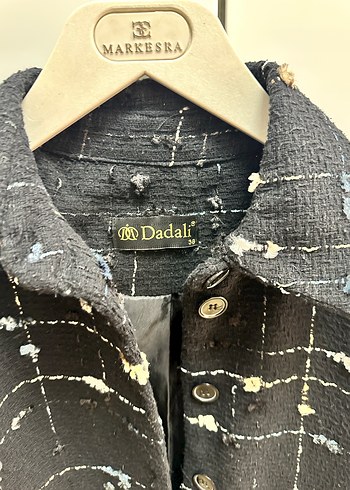 Düğmeli Siyah Midi Kadın Ceket - Görsel 4