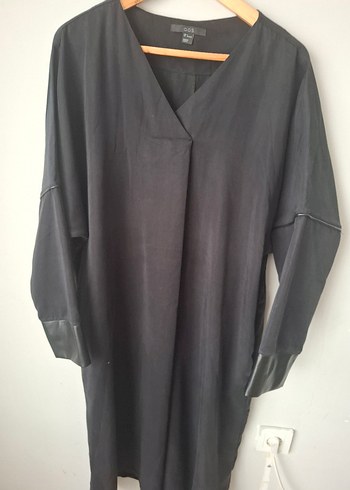 Siyah Uzun Kollu Salaş Kadın Elbise - Görsel 4