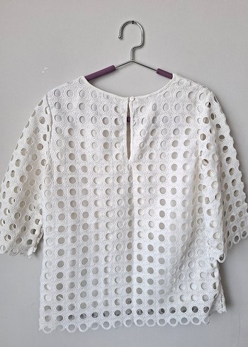 Dantel Detaylı Beyaz Kadın Bluz - Görsel 6