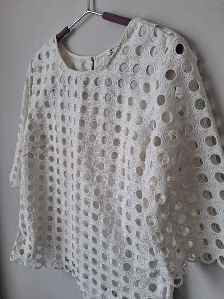 Dantel Detaylı Beyaz Kadın Bluz - Görsel 4