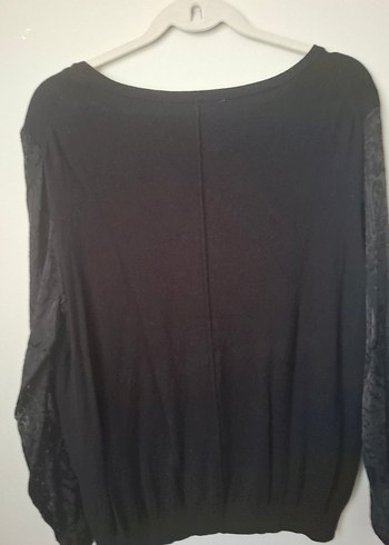 Kadın Siyah Keten Uzun Kollu Bluz - Görsel 4