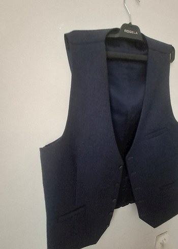 Düğmeli Koyu Lacivert Erkek Yelek - Görsel 5