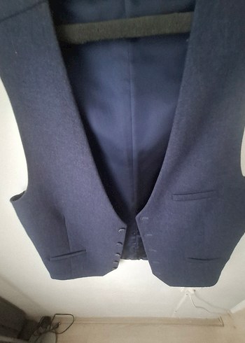 Düğmeli Koyu Lacivert Erkek Yelek - Görsel 6