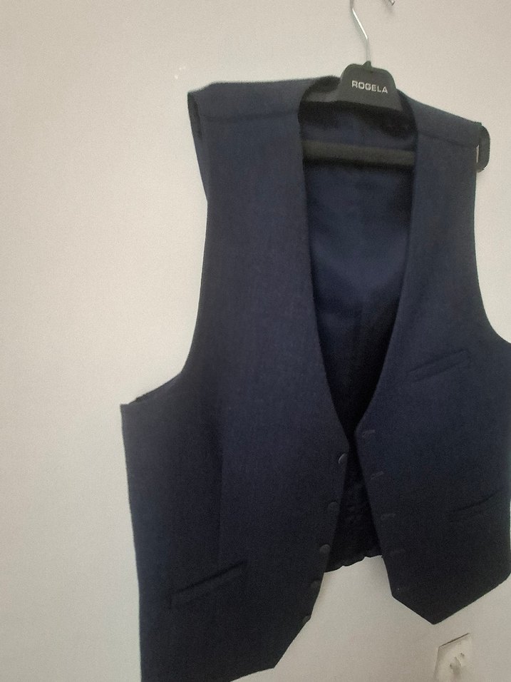 Düğmeli Koyu Lacivert Erkek Yelek - Görsel 5