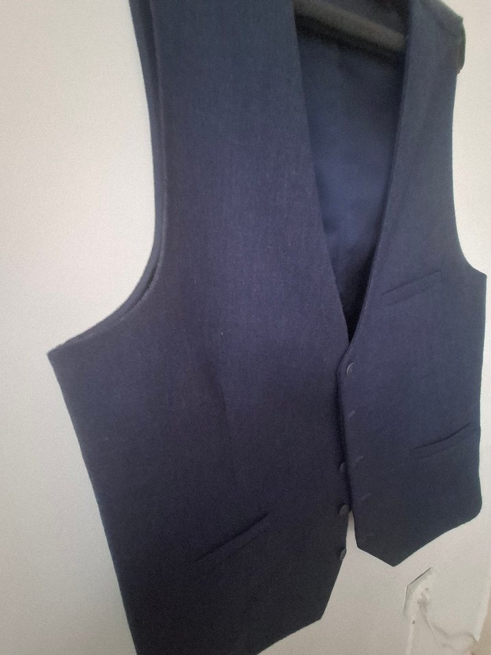 Düğmeli Koyu Lacivert Erkek Yelek - Görsel 2