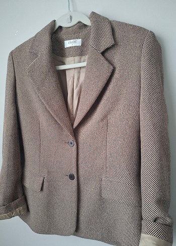 Bej Düğmeli Kadın Blazer Ceket - Görsel 2