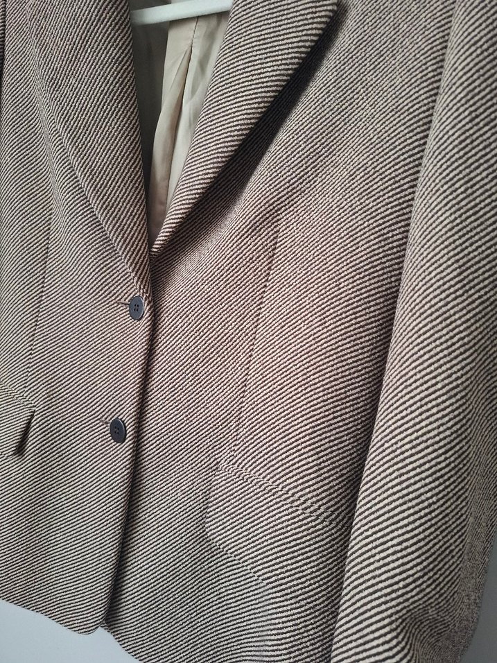 Bej Düğmeli Kadın Blazer Ceket - Görsel 5