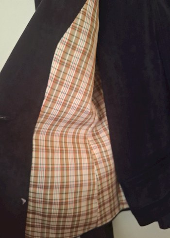 Kadın Mor Süet Düğmeli Ofis Blazeri pantolon takım - Görsel 3