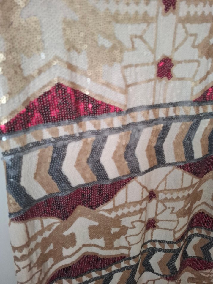 Boncuk İşlemeli Çok Renkli Bohem Midi Elbise - Görsel 2