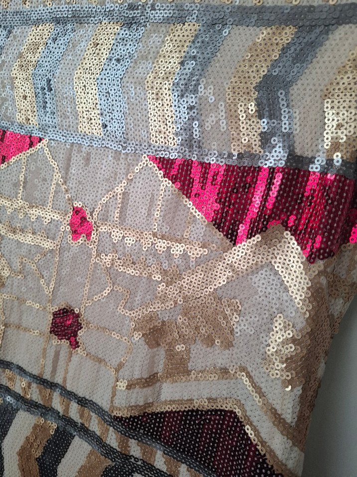 Boncuk İşlemeli Çok Renkli Bohem Midi Elbise - Görsel 4