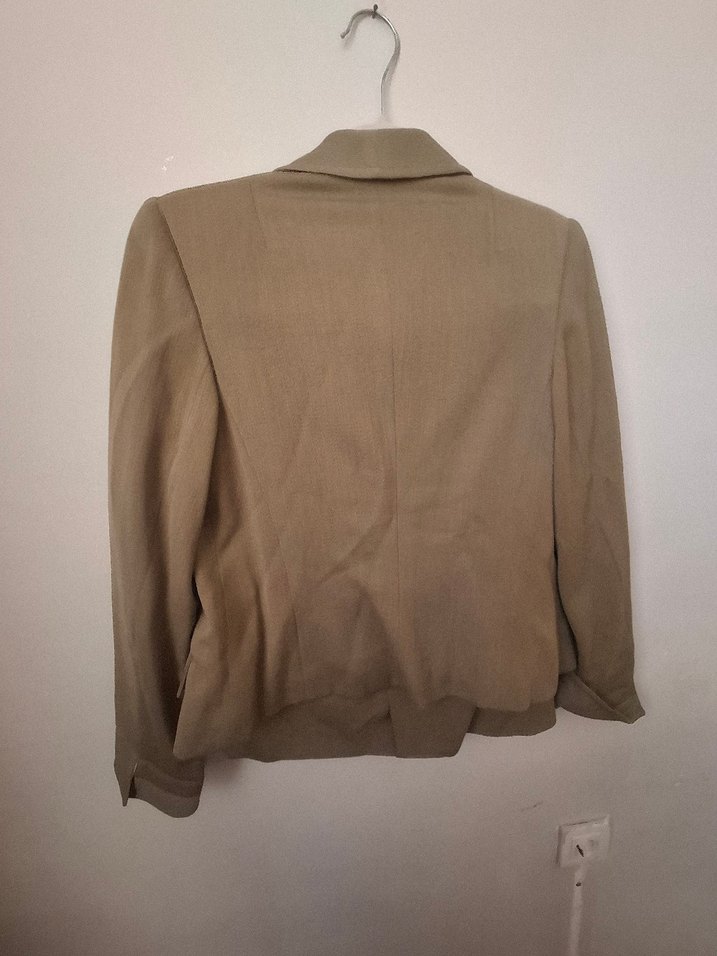 Bej Kadın Keten Blazer Ceket etek takım - Görsel 4