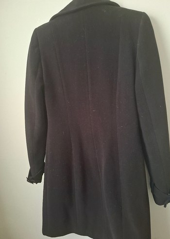 Çift Düğmeli Siyah Kaban - Görsel 5