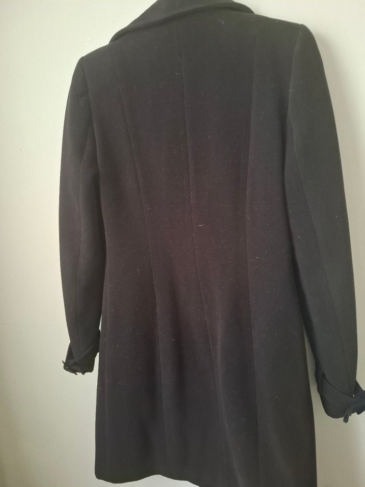 Çift Düğmeli Siyah Kaban - Görsel 5