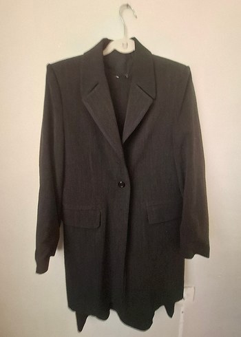 Gri Kumaş Midi Elbise ceket takım - Görsel 2