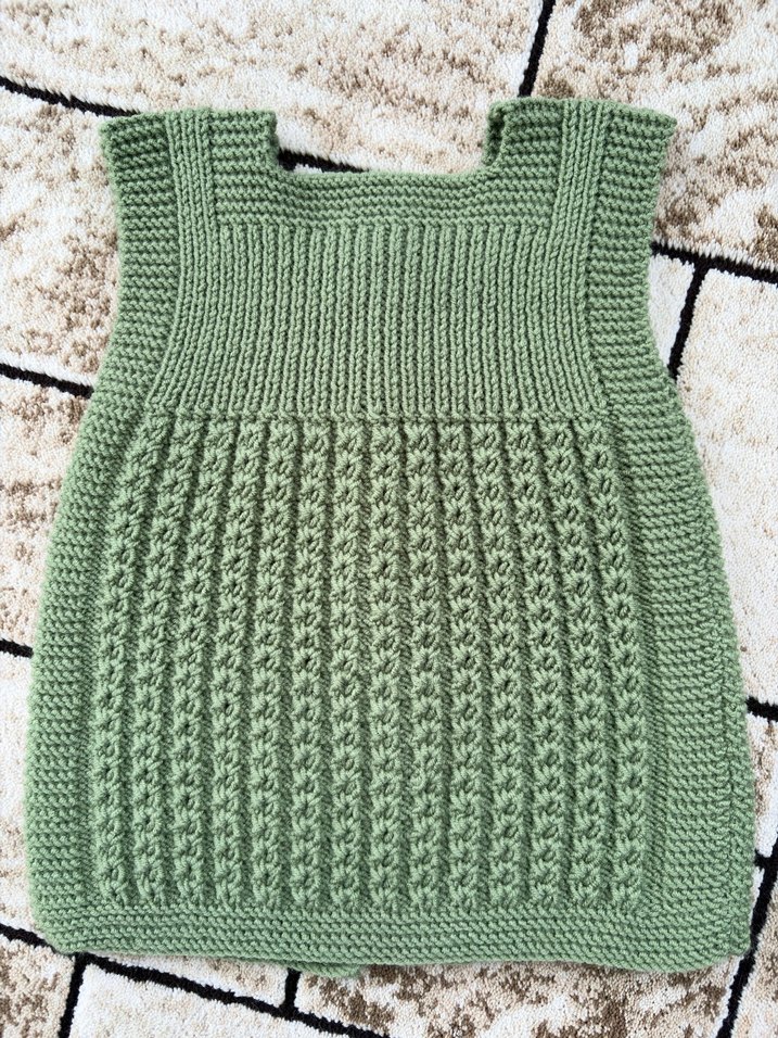 Kız Çocuk Örgü Kolsuz Yeşil Yelek - Görsel 4