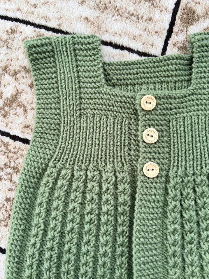 Kız Çocuk Örgü Kolsuz Yeşil Yelek - Görsel 2