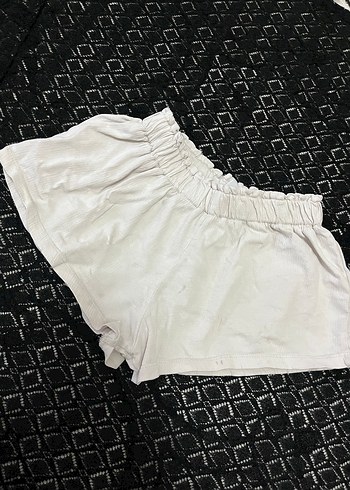 4 Yaş Beden Beyaz Mini Pamuklu Kız çocuk Şort