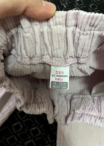 18-24 Ay Beden pembe Renk Pudra pembe kız Çocuk Keten Pantolon