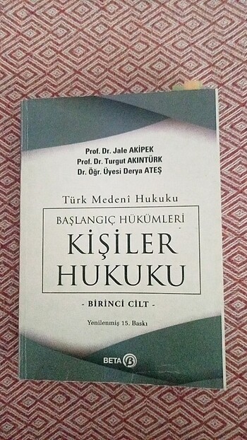 Kişiler hukuku jale akipek Turgut akıntürk