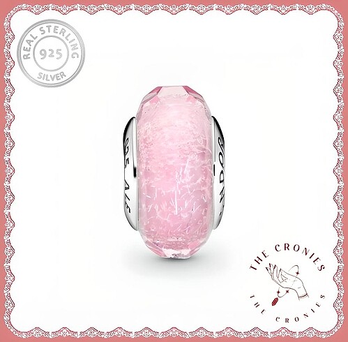 Pandora Pembe Parlak Murano Cam Charm