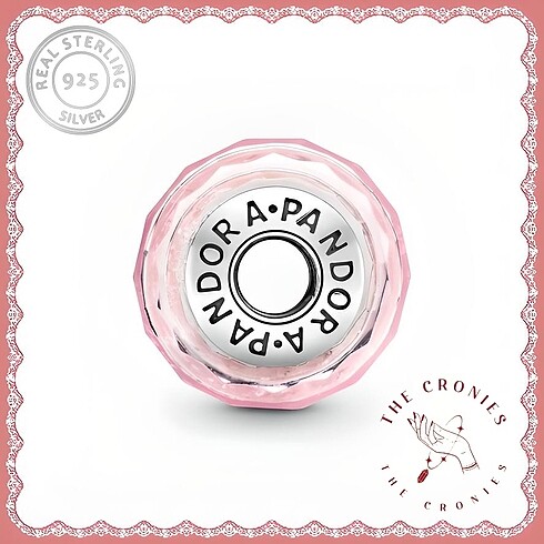 Beden Pembe Parlak Murano Cam Charm