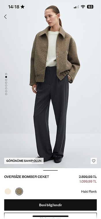 Mango Mango Oversize Bomber Ceket