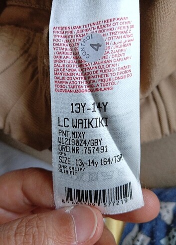 13-14 Yaş Beden LCW KETEN PANTOLON
