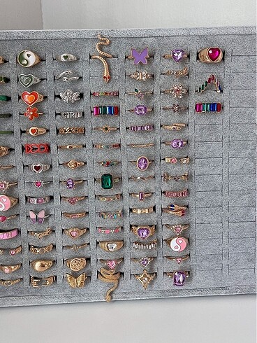 Beden pembe Renk Kadın gold vintage yüzük seti #beğeni