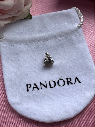 Beden beyaz Renk Pandora A harfi charm #beğeni