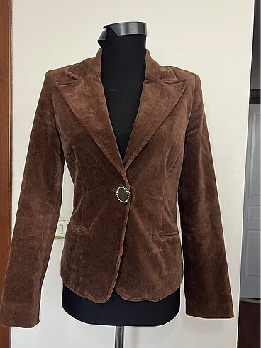 Süet görünümlü blazer ceket