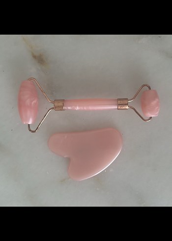 Pembe Yüz Masaj Taşı ve Roller Seti