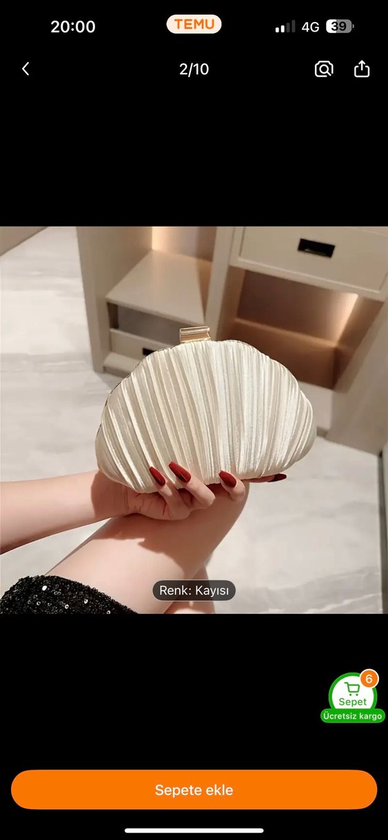 Bej Pilili Kadın Abiye Çanta - Görsel 2