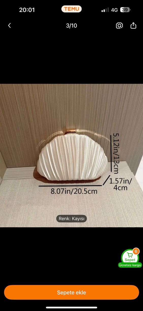 Bej Pilili Kadın Abiye Çanta - Görsel 3