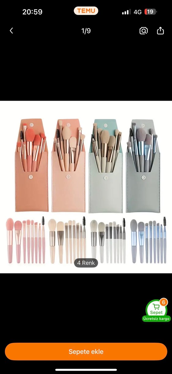 Pembe Pastel Makyaj Fırça Seti - Görsel 2