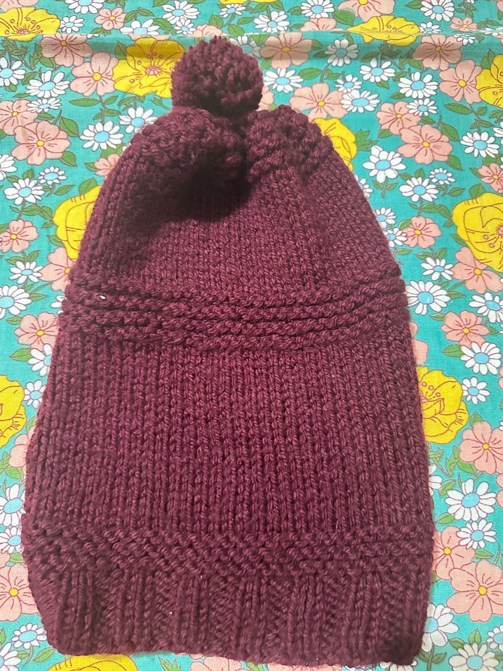 Bordo Örgü Kadın Bere - Görsel 2