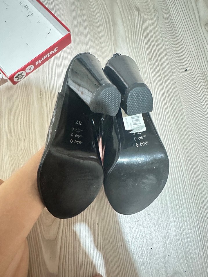 Siyah Rugan Stiletto Topuklu Kadın Ayakkabı - Görsel 3