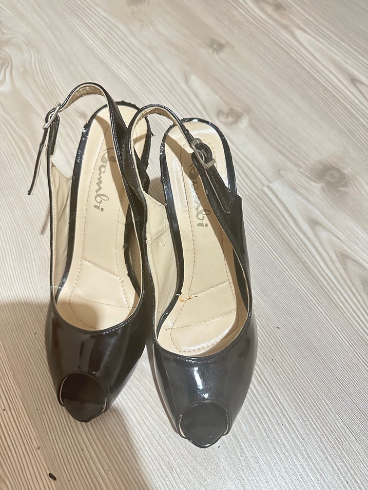 Siyah Rugan Stiletto Topuklu Kadın Ayakkabı - Görsel 4