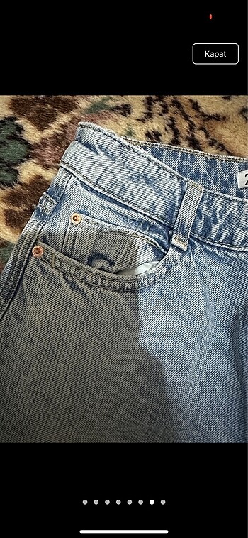36 Beden lacivert Renk Zara mom jeans kot pantolon